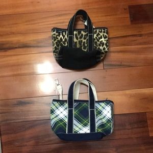 Lands End Small tote bag plaid only NOT LEOPARD